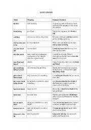 English Worksheet: Body Idioms