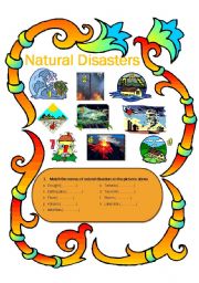 English Worksheet: natural disasters