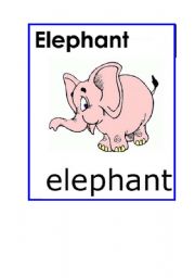 English Worksheet: flash cards animals part1