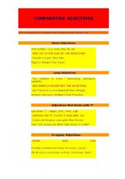 English Worksheet: COMPARATIVE ADJECTIVES (part 1)