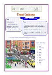 English Worksheet: Present Continuous 