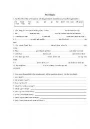 English Worksheet: Past Simple fill-in exercises
