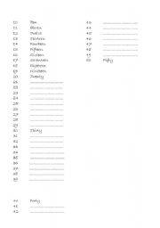 English worksheet: numbers