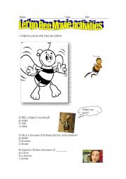 English Worksheet: Bee movie activities