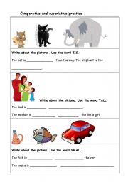English Worksheet: Comparative and Superlative Practice