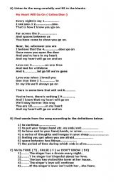 English Worksheet: my heart will go on ( Celion Dion )