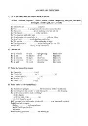 vocabulary worksheet