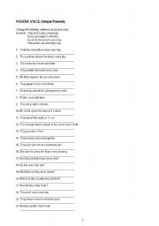 English Worksheet: PASSIVE VOICE ( SIMPLE PRESENT )