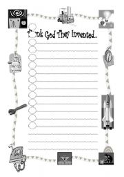 English Worksheet: Acorstic Poem (Invention)