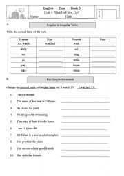 English Worksheet: Past Simple