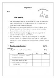 English Worksheet: Happy Birthday