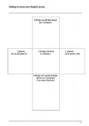 English worksheet: Getting to Know your Group