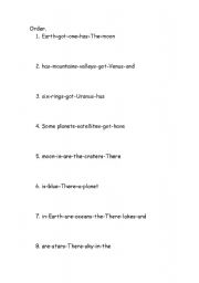 English Worksheet: Order sentences (have/has got)