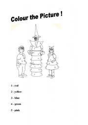 English worksheet: colour the picture