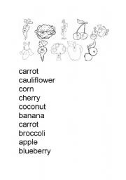 English Worksheet: vegetables