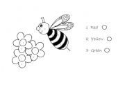 English Worksheet: colour the bee