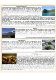 English Worksheet: Reading - A trip to Honduras (part 2 of 2)