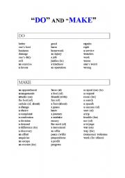 English Worksheet: DO MAKE WORKSHEET