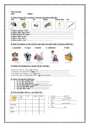 English Worksheet: for fifth classes