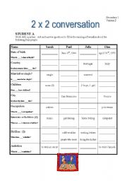 English Worksheet: 2x2 conversation