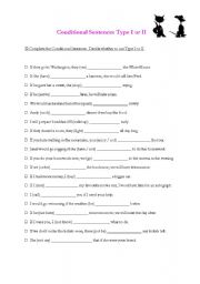 English Worksheet: Conditional Sentences Type I and II