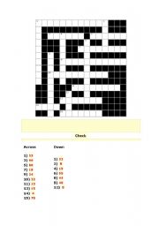 English Worksheet: Crossword numbers