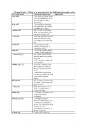 English Worksheet: Phrasal Verbs