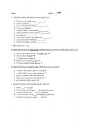 English Worksheet: Project plus test unit 4