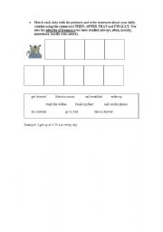 English worksheet: DAILY ROUTINES