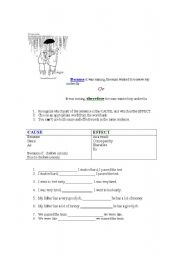 English Worksheet: Cause and Effect