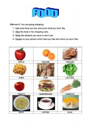 English Worksheet: Food I like and I dont like