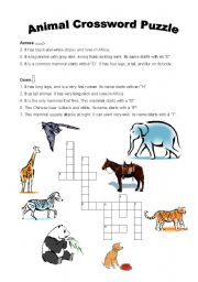 Animals Crossword Puzzle