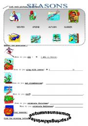 English Worksheet: SEASONS