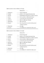 English Worksheet: adjectives for personality description