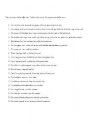 English Worksheet: Adjectives, Nouns, Verbs for beginners
