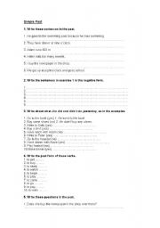 English Worksheet: Simple Past