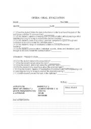 English Worksheet: Oral Assessment