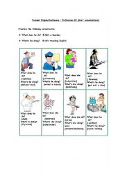 English Worksheet: Professions II ( short conversations)