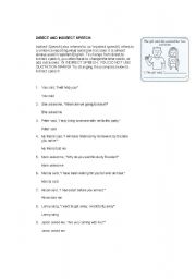 English Worksheet: DIRECT AND INDIRECT SPEECH
