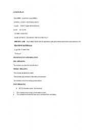 English worksheet: lesson plan