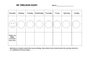 English worksheet: My Feelings Diary