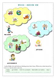 English Worksheet: Will and going to