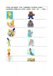 English worksheet: Family words