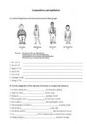 English Worksheet: comparatives and superlatives