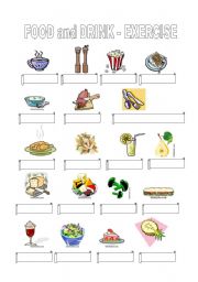 English Worksheet: food and drink