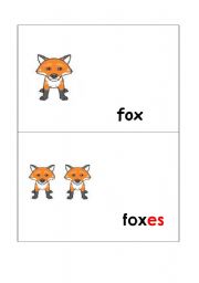 English Worksheet: plurals fox-foxes