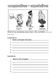 English Worksheet: comparatives_superlatives