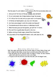 English Worksheet: Hidden colors