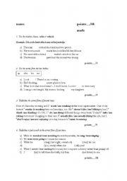 English worksheet: grammar check