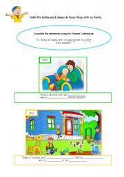 English Worksheet: CAILLOU PART 1